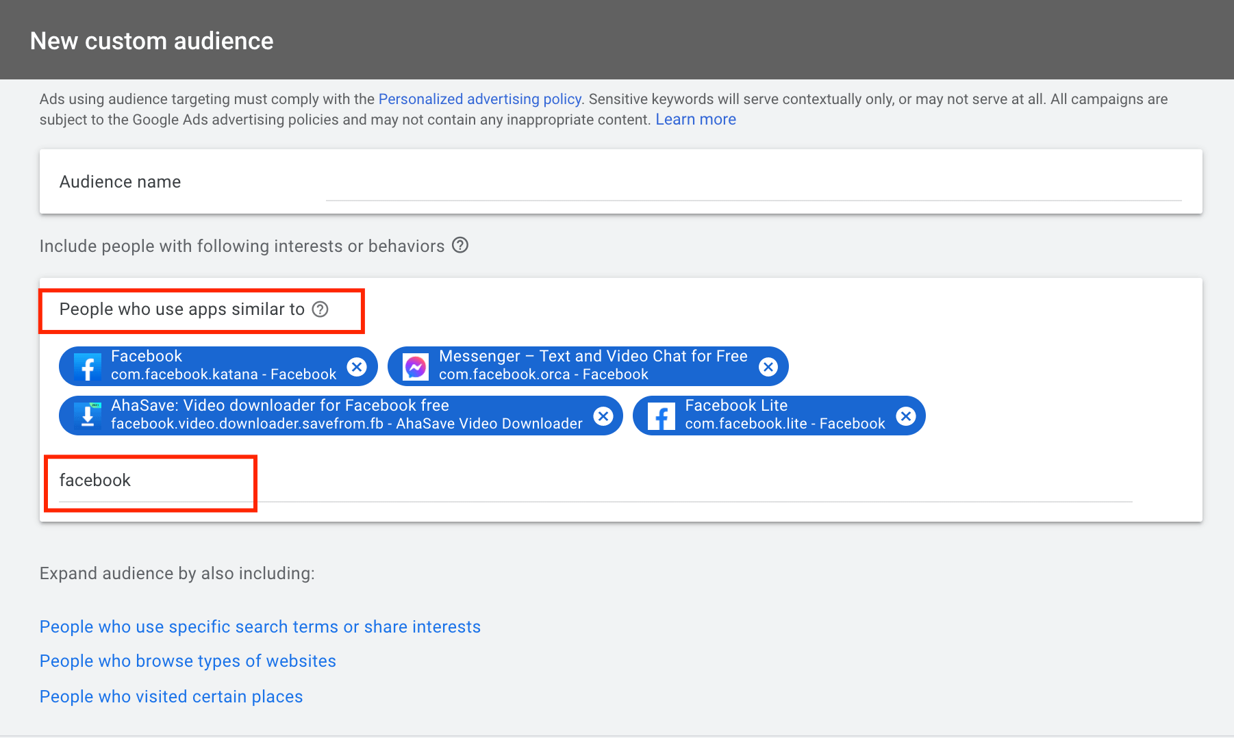 installed apps targeting