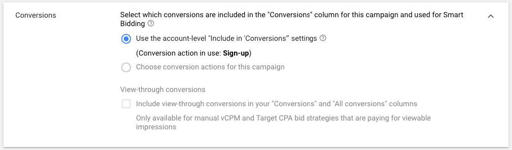 display ads conversions included