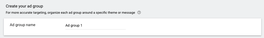 display ads create ad group