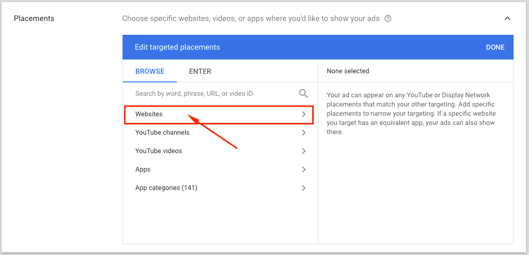 enter websites