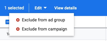 exclude placement from campaign