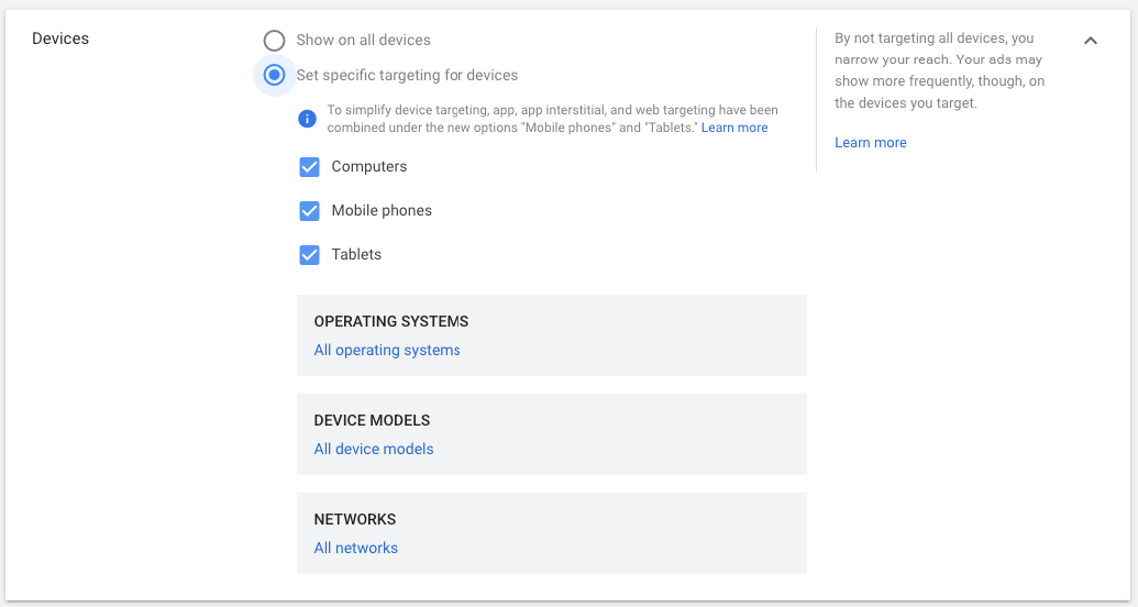 additional settings devices