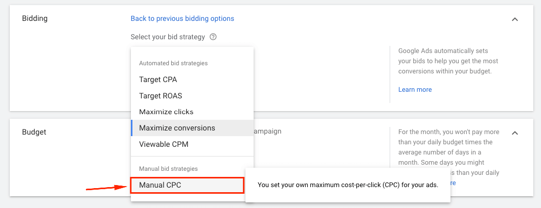 manual cpc bidding