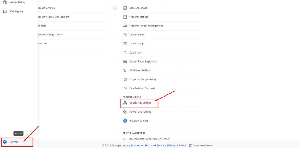 google analytics and google ads accounts linking