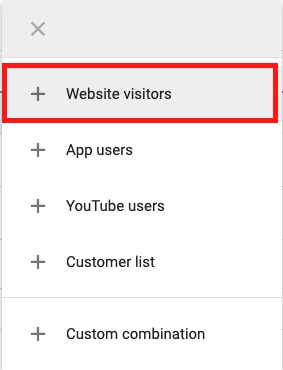 google remarketing website visitors