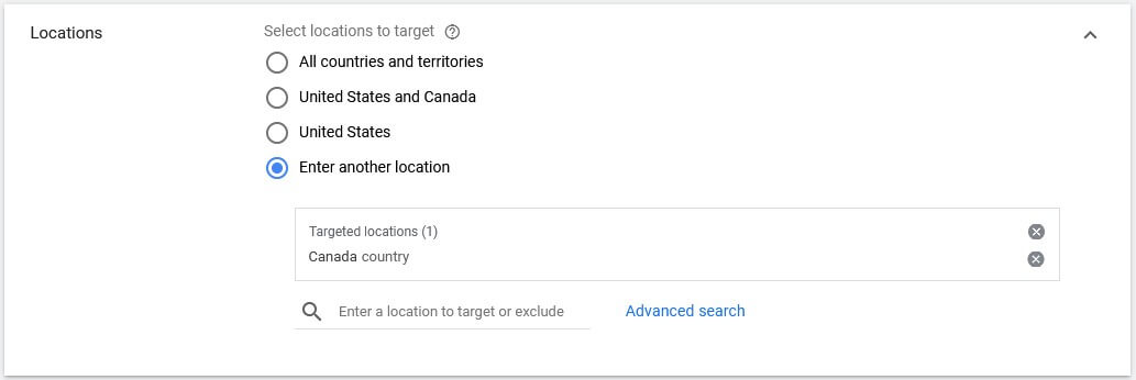 google video ads locations