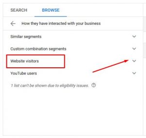 remarketing list website visitors