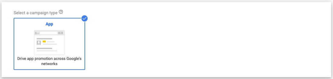 google ads app campaigns type