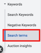 search terms