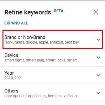 exclude brands