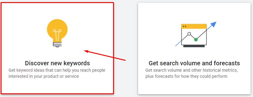 google keyword planner discover new keywords