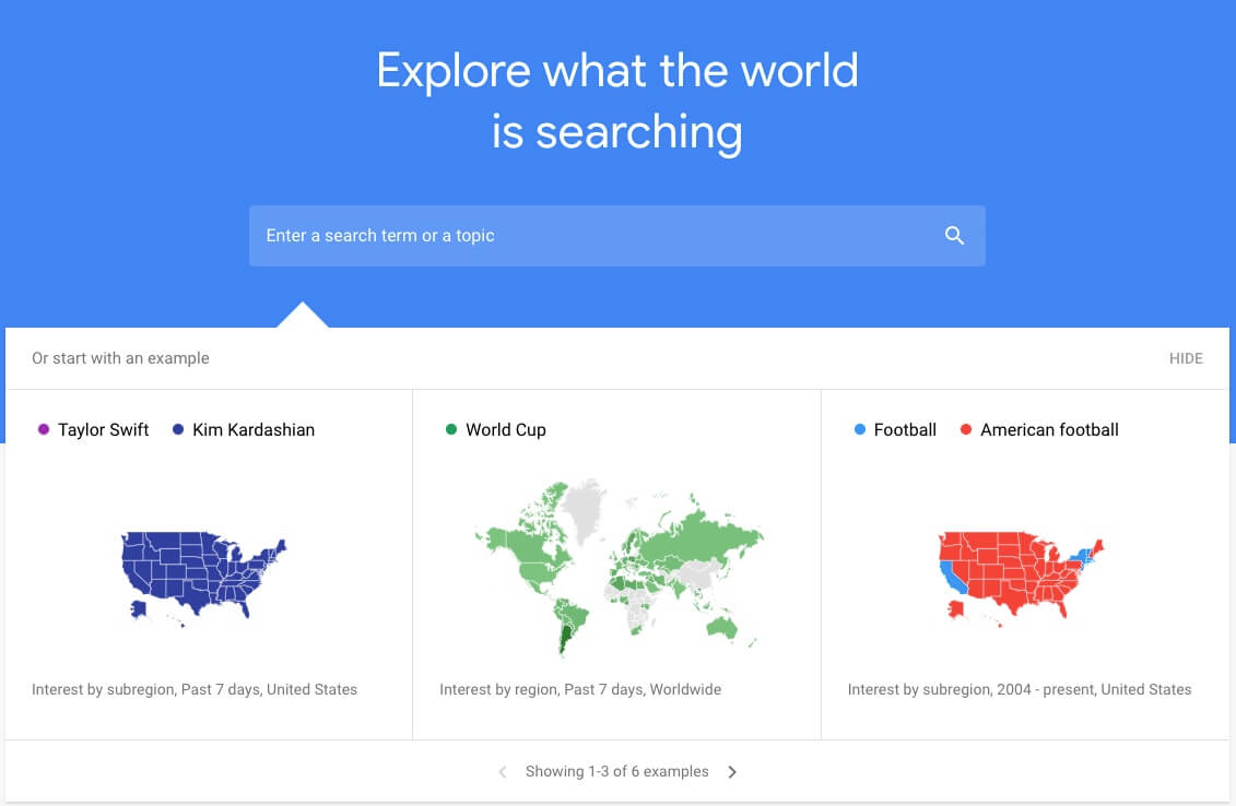 google trends page