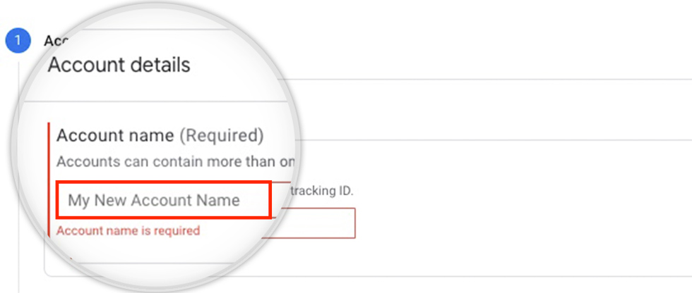 Google Analytics Account name