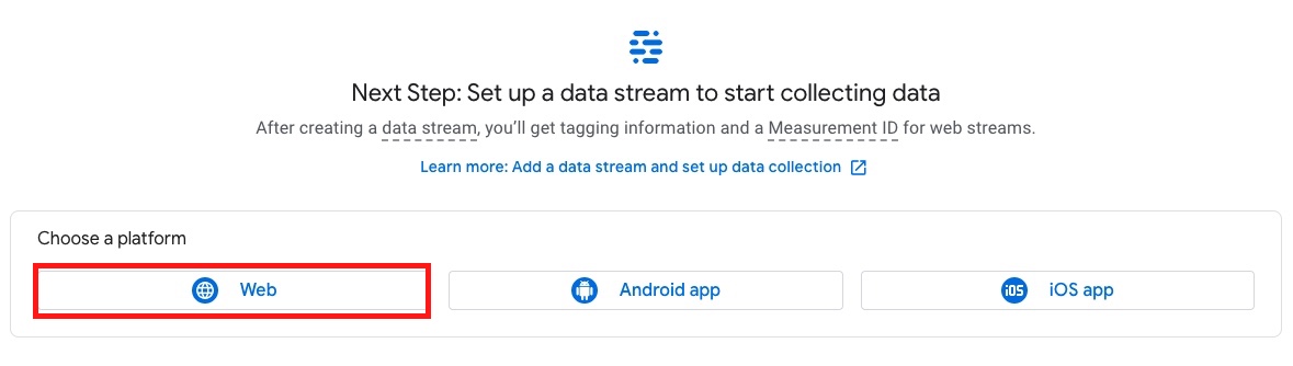 Google Analytics data stream