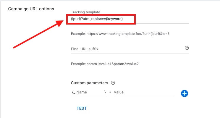 campaign url tracking template