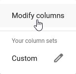 google search ads quality score modify columns