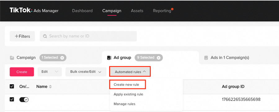 tiktok automated rules create rule