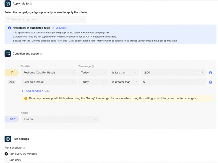 tiktok automated rules turn on rule